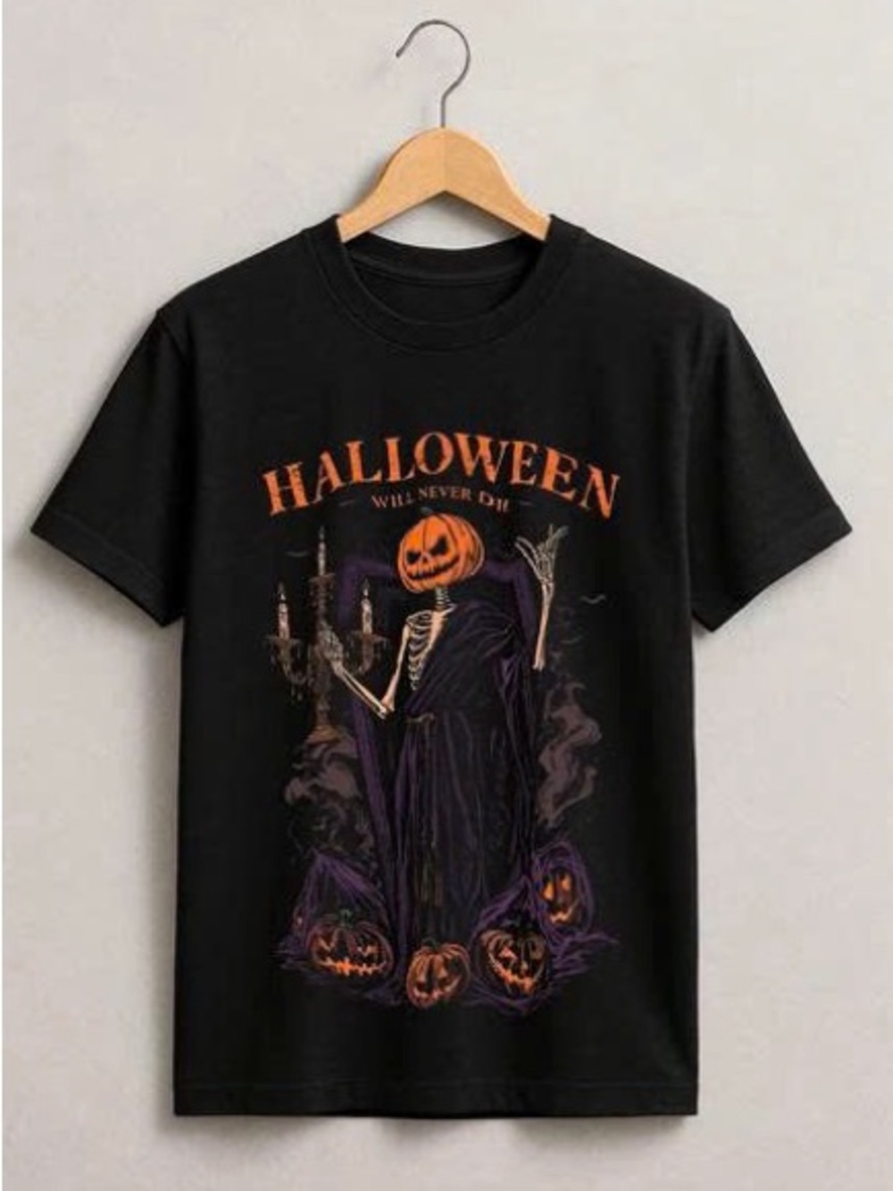 Halloween Pumpkin Reaper Costume Tee - Black - Picture 1 of 2